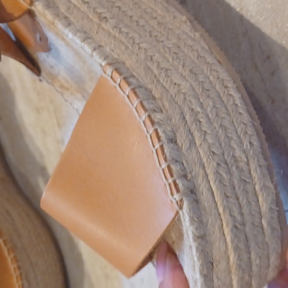 Soludos Stylish Montauk Leather Camel Strappy Platform Wedge Espadrilles - Picture 2 of 10